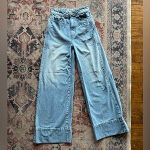 Baggy, wide leg, light wash jeans by Free People